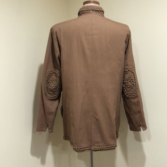 Soft Surroundings Coat Size XL Brown Scrollwork - Picture 6 of 12